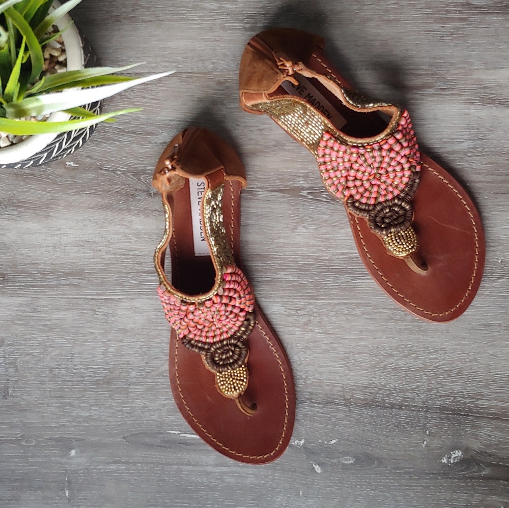 Steve Madden Beaded Embroidered Sandals